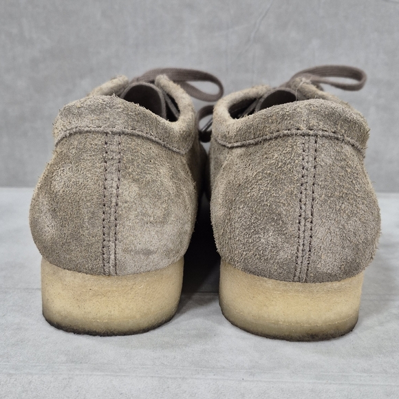 Clarks Originals Wallabee Oxford shoes men's 10 taupe gray suede gum sole - Picture 5 of 13